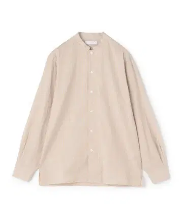 코튼 실크 밴드 카라 롱 슬리브 셔츠