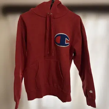 [새상품급] Champion 빅 로고 풀오버 후드티 레드 M 속기모
