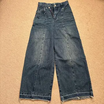 SNIDEL 다크 블루 와이드 레그 데님