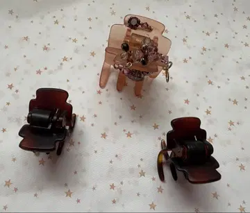 새상품급 컴플렉스 비즈 헤어 클립 3개 세트