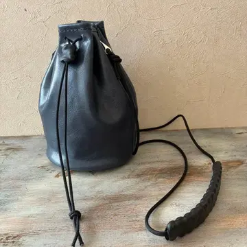 복조리 천연 가죽 네이비 블루 다크 브라운 숄더백 이탈리아 가죽