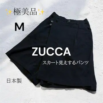 레어 디자인 ZUCCA 주카 랩 스커트풍 랩 큐롯 팬츠 블랙 M