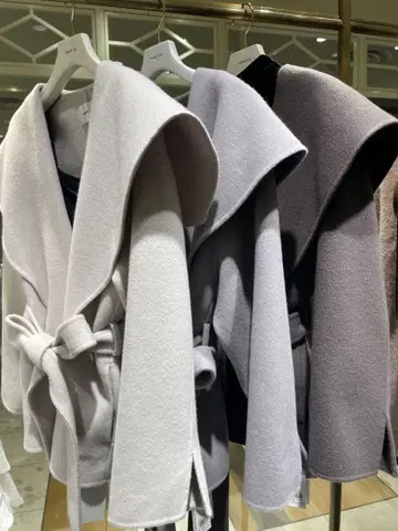 FRAY I.D 숄카라 숏 리버 코트 그레이