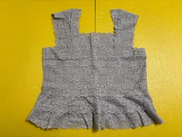 새상품급 장미색의 삶 바라클라바 레이스 슬리브리스 그레이 M 일본제