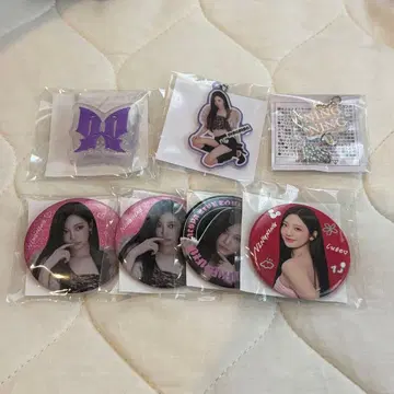 aespa 닝닝 캔뱃지 부채 키링