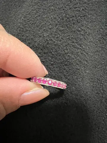 핑크 루비풍 스톤 실버 반지 925