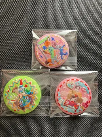 디즈니 자수 캔뱃지 3개 세트