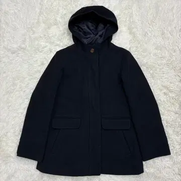 [ 새상품급 ] 뉴요커 후디드 코트 자켓 울 후드 네이비