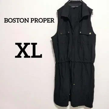 새상품급 BOSTON PROPER 슬리브리스 원피스 XL 블랙 사파리풍