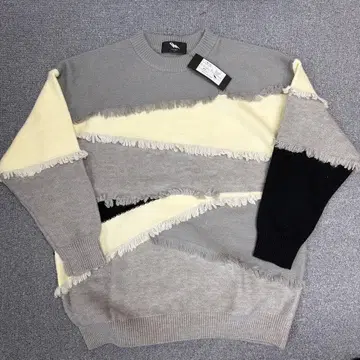 [ FVLMEN ] 프린지 컷 크루 니트 풀오버 M 사이즈