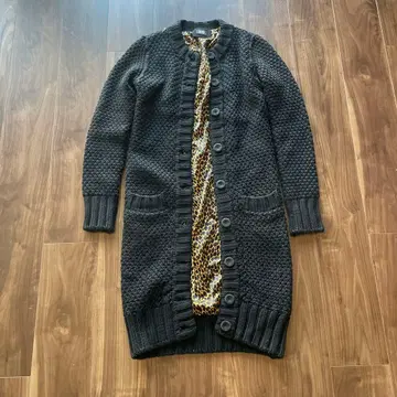 D.G. 블랙 뜨개질 긴팔 가디건