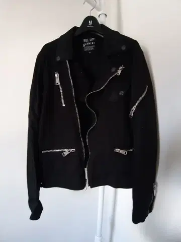 KILL CITY 블랙 더블 라이더 자켓