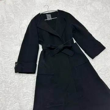 Noble 리버 노카라 코트 롱 코트 벨트 포함