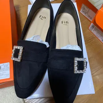 Fin 비쥬 플랫슈즈 24.5cm 블랙