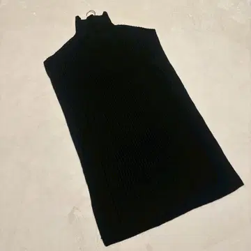 [ 그레일 ] ( M ) 리브 니트 원피스 롱 기장 슬리브리스 하이넥