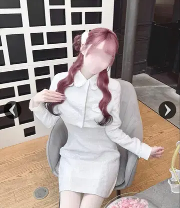 HONEYMEW 허니뮤우 트위드 앙상블 원피스 화이트