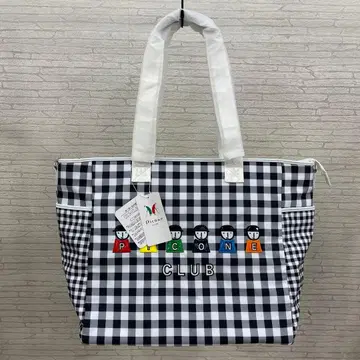 Picone Club 체크 무늬 대형 토트백