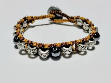 핸드메이드 헤마타이트 마크라메 팔찌