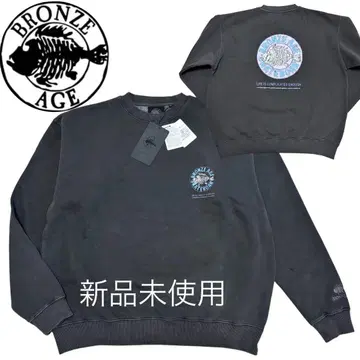 새상품 별주 BRONZE AGE 맨투맨 트레이닝복 프린트 서클 로고