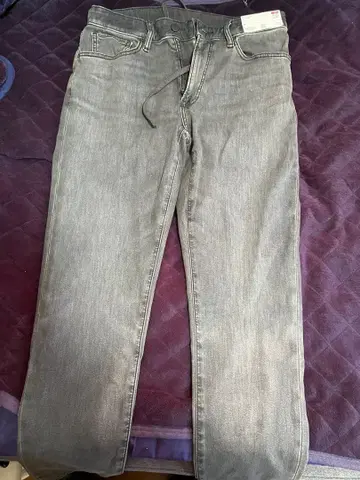 그레이 스트레이트 데님 팬츠 M 사이즈