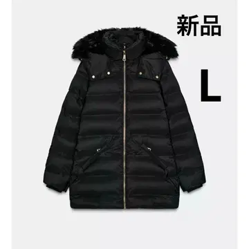 ZARA 발수 윈드 브레이커 후드 부착 다운 자켓 다운 코트 L