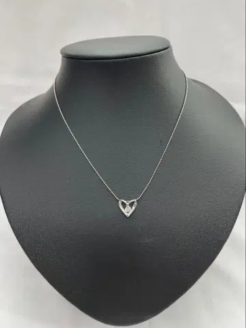 [ E ] 실버 925 크리스탈 하트 목걸이 볼 체인