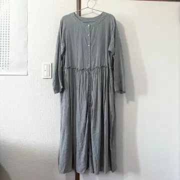 네스트로브 린넨 허리 프릴 원피스