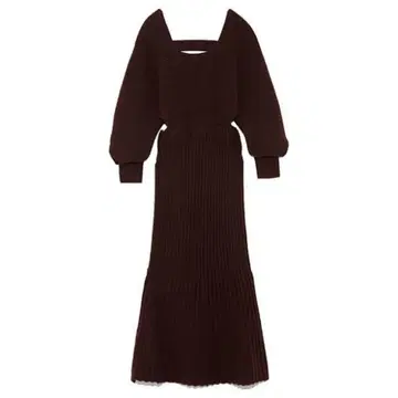 스나이델 쇼 스킨 니트 원피스 브라운