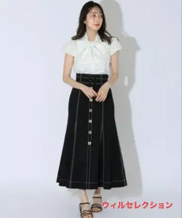 [ 1회만 사용 ] 윌 셀렉션 머메이드 스커트 블랙