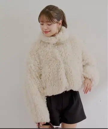 Chico 스탠드 푸들 자켓 아이보리