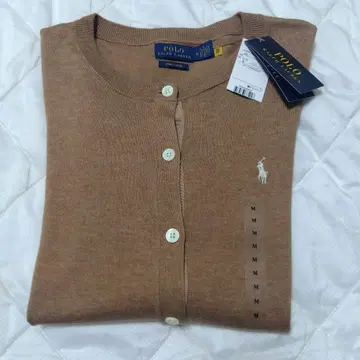 랄프 로렌 카멜 코튼 블렌드 가디건