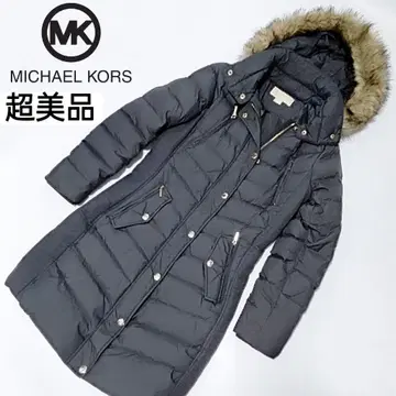 컨디션 최상 마이클코어스 다운 코트 퍼 포함 골드 지퍼 로고