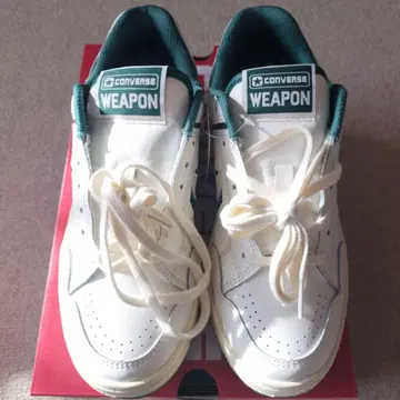 CONVERSE WEAPON 화이트/그린 가죽 스니커즈
