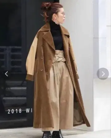 ungrid 브라운 코듀로이 롱 코트 벨트 포함