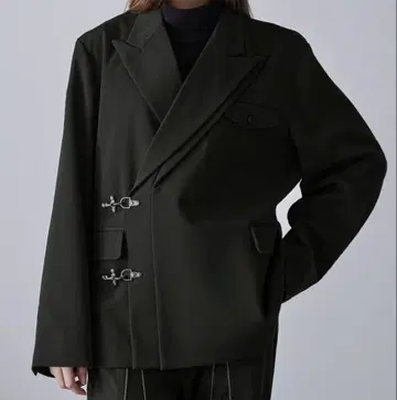 CLEL 프라임 TR 더블 라펠 테일러드 자켓 차콜 그레이 XS