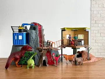 슐라이히 공룡 화산 대폭발 와일드 라이프 정글 베이스 캠핑