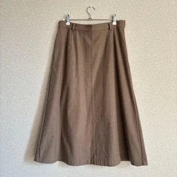 무인양품 여성 스커트 스트레치 기모 플레어 스커트 모카 브라운