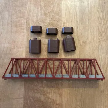 프라레일 트러스 교량과 교각 부품 세트