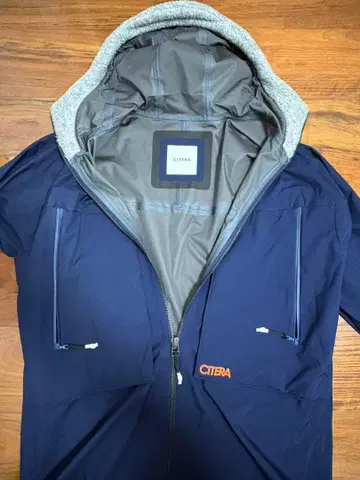 CITERA 후드 부착 나일론 자켓 네이비
