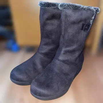 moonstar Eve 여성용 블랙 퍼 부츠 24.0EEEE