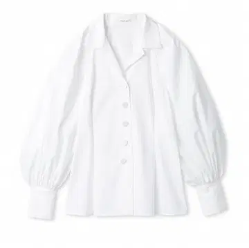 FRAY I.D 화이트 벌룬 슬리브 셔츠