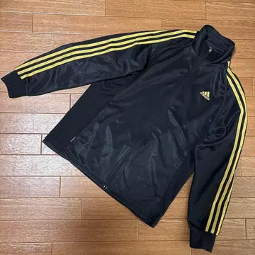 adidas 저지 블랙/노랑 집업