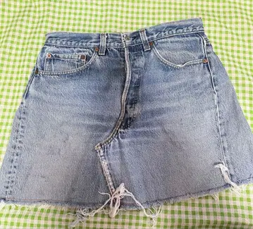 Levi's 라이트 블루 레이스 미니 스커트