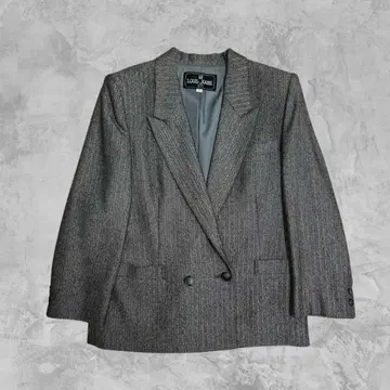 레어 실크 혼방 90s 빈티지 헤링본 더블 자켓 레트로