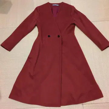 '아름다운 실루엣' theory luxe 더블 브레스트 롱 코트 빨간색