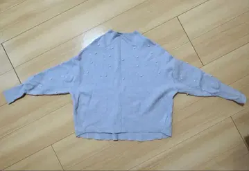 진주가 귀여운 퍼플 돌먼 니트