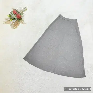 택 포함 새상품 plus OTO.HA [ 2 ] 플리스 롱 스커트 그레이