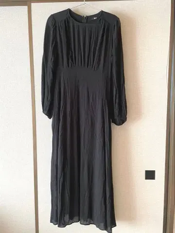 UNIQLO C 플레어 원피스 블랙 시어 소재 유니클로C