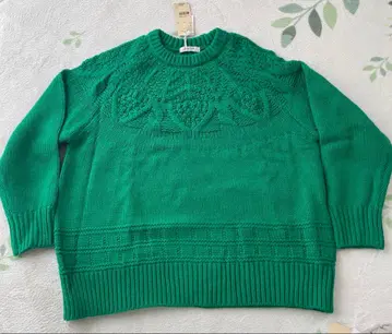 studioCLIP 그린 케이블 니트 긴팔 스웨터