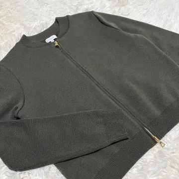 새상품급 MACKINTOSH 니트 지퍼 가디건 카키 38